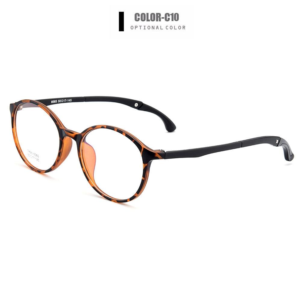 Gmei Unisex Eyeglasses Ultra-Light Tr90 Plastic Round M6065 Full Rim Gmei Optical C10  