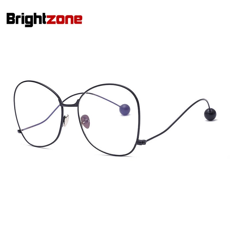 Women's Eyeglasses Round Metal Frame Alloy 1069 Frame Brightzone Black  