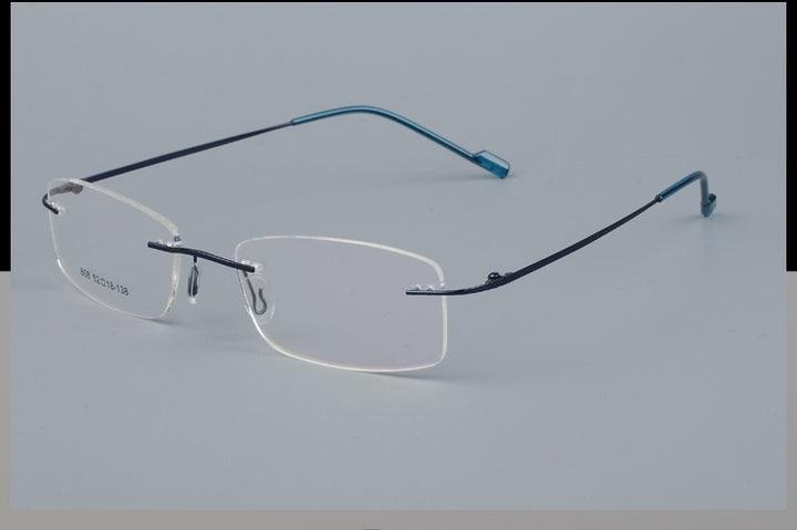 Men's Titanium Alloy Rimless Frame Eyeglasses SJ808 Rimless Bclear   