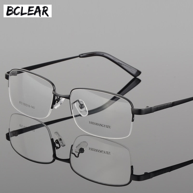 Bclear Men's Semi Rim Alloy Square Eyeglasses 872 Semi Rim Bclear black  