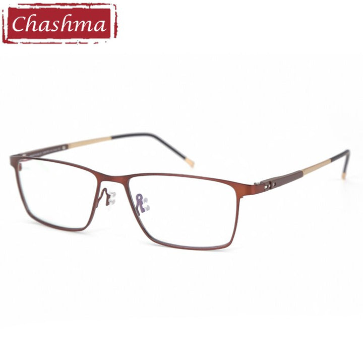 Men's Eyeglasses Alloy Frame Big Circle 140 9244 Frame Chashma Brown  