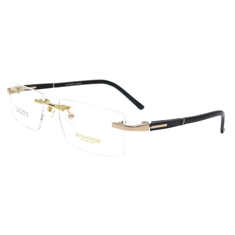 Men's Eyeglasses Titanium Alloy S8305 Rimless Rimless Gmei Optical Gold  