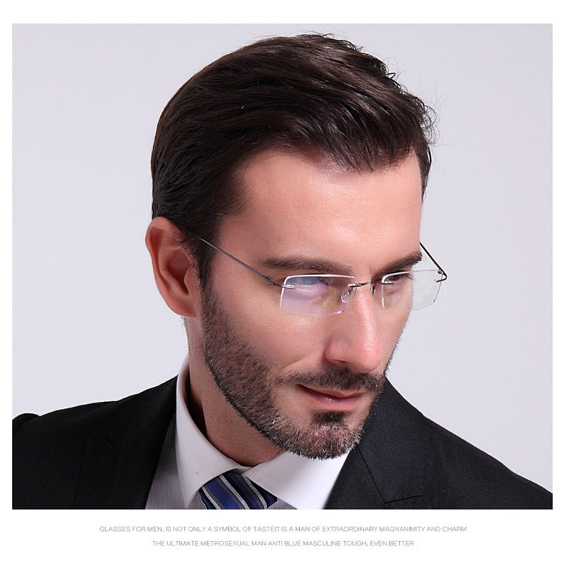 Men's Eyeglasses Pure Titanium Rimless 3g Flexible As2014 Rimless Aissuarvey Eyeglasses   