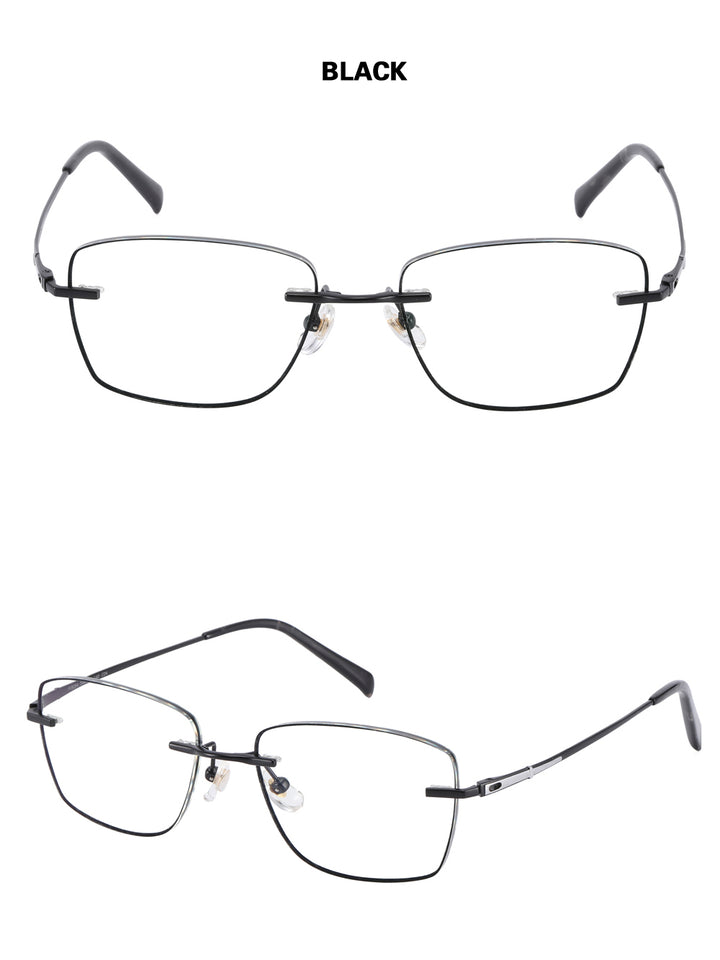 Chashma Men's Full Rim Square Titanium Frame Eyeglasses 8094 Frames Chashma   