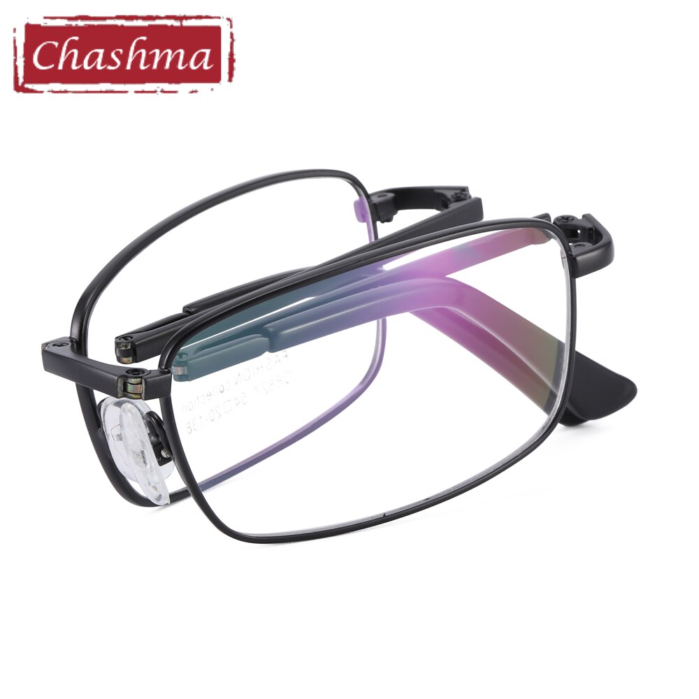 Chashma Ottica Unisex Full Rim Square Foldable Stainless Steel Alloy Eyeglasses 8827 Full Rim Chashma Ottica   