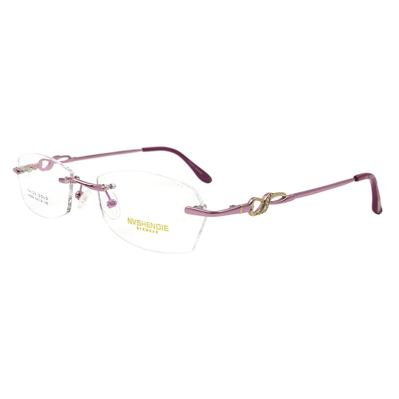 Women's Eyeglasses S8304 Rimless Titanium Alloy Rimless Gmei Optical Pink  