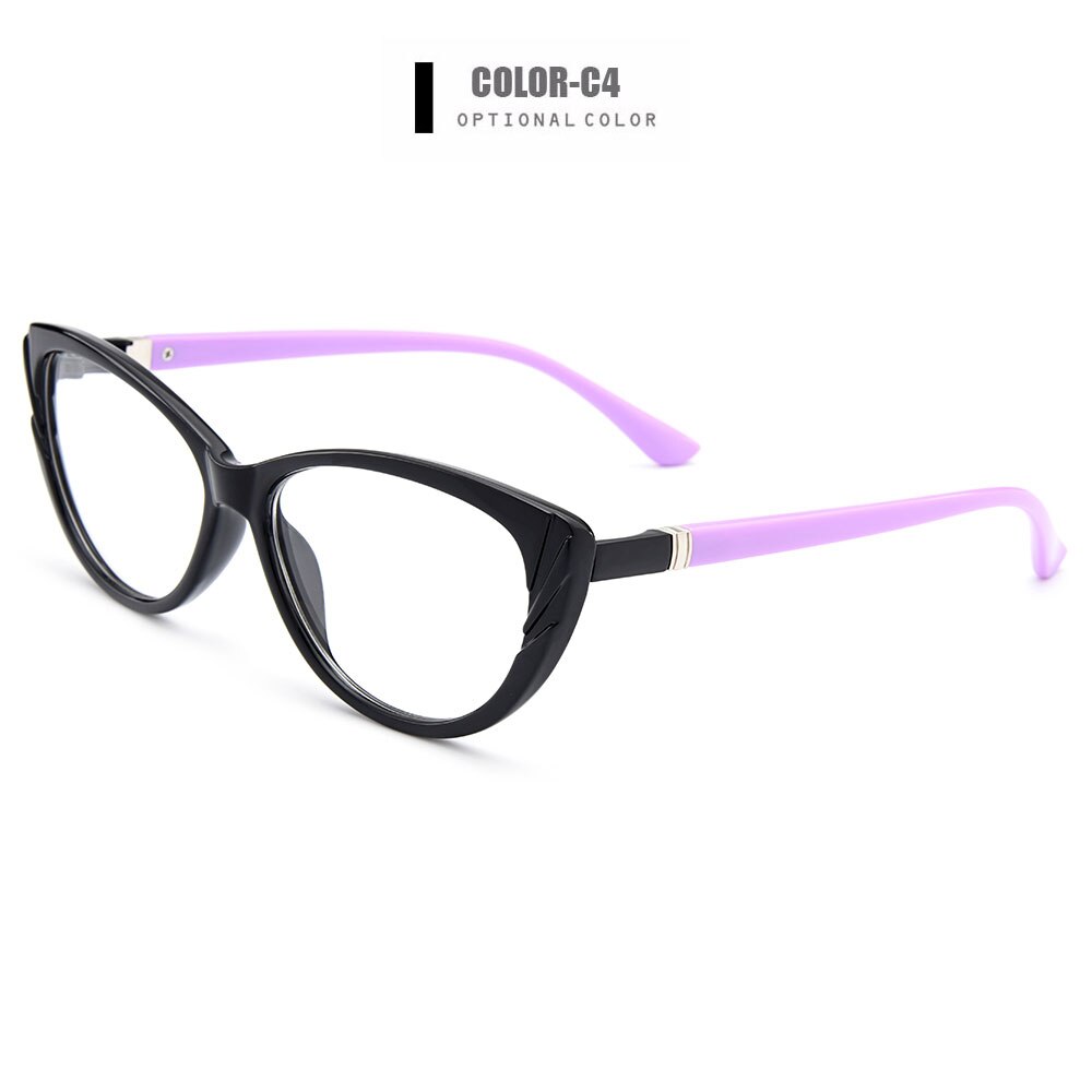 Women's Eyeglasses Cat Eye Ultra-Light Tr90 Plastic M1606 Frame Gmei Optical C4  