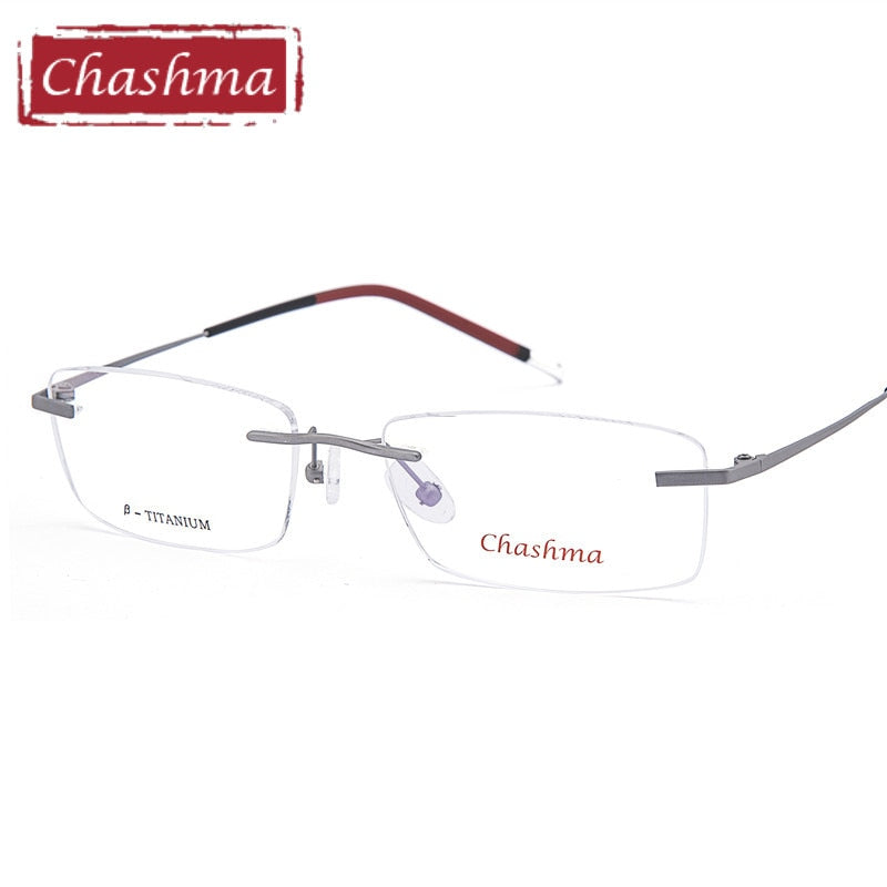 Chashma Men's Rimless Rectangle Titanium Eyeglasses 9202 Rimless Chashma   