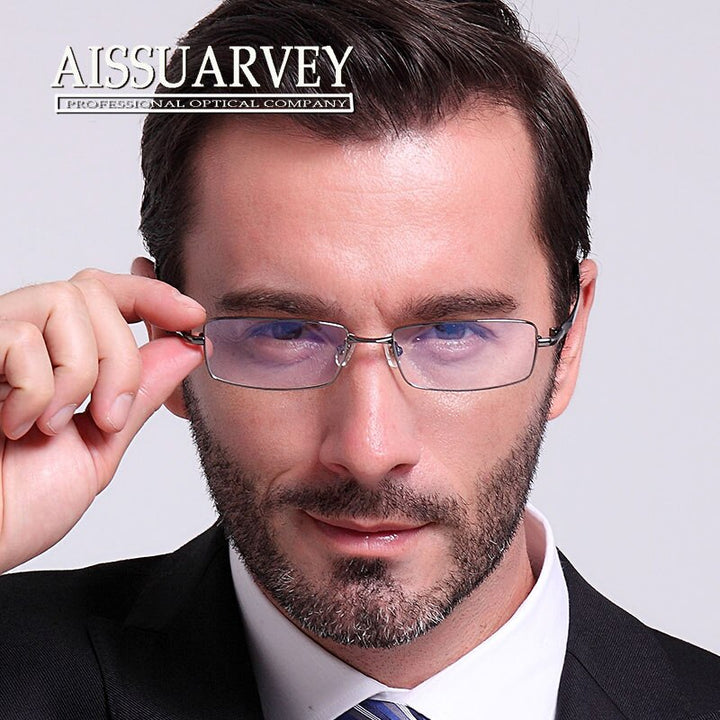 Aissuarvey Men's Full Rim Memory Alloy Frame Eyeglasses As18341 Full Rim Aissuarvey Eyeglasses   