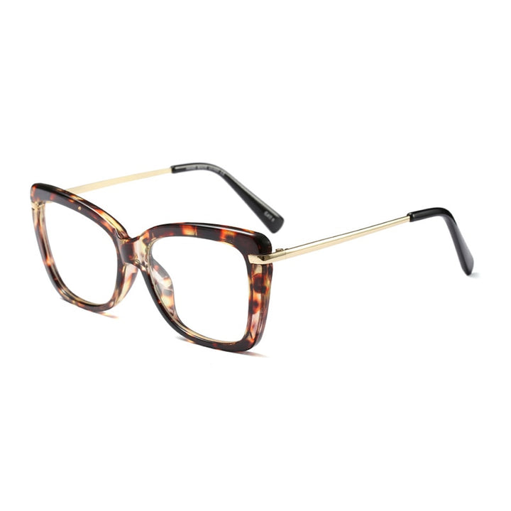 Hotony Women's Full Rim Cat Eye Acetate Frame Eyeglasses 97331 Full Rim Hotony Leopard  