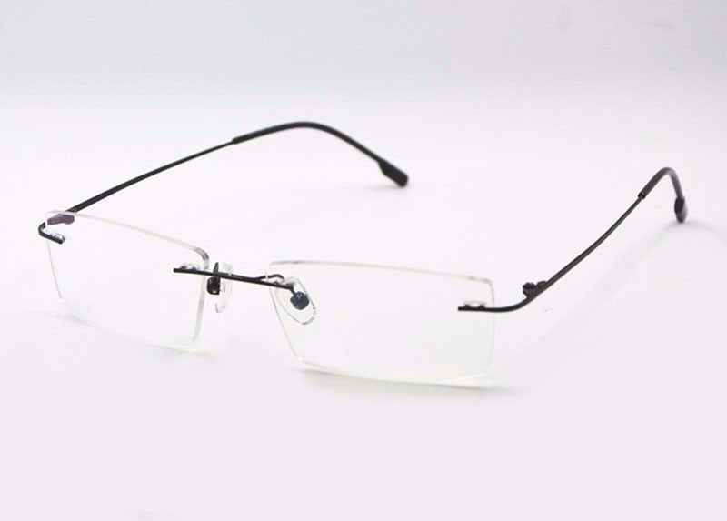 Reven Jate Titanium Memory Flexible Rimless Frame Eyeglasses Glasses For Women And Men Frame Shape Customed Rimless Reven Jate Black  