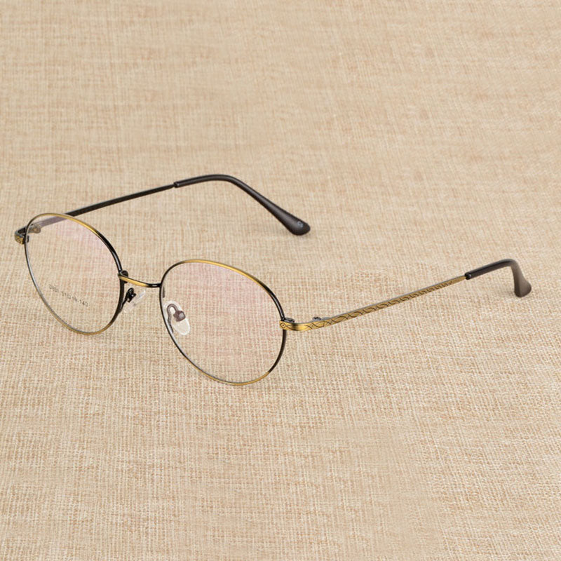 Reven Jate Eyeglasses Spectacle Glasses Frame With 6 Optional Colors Free Assembly With Lenses Frame Reven Jate brass  