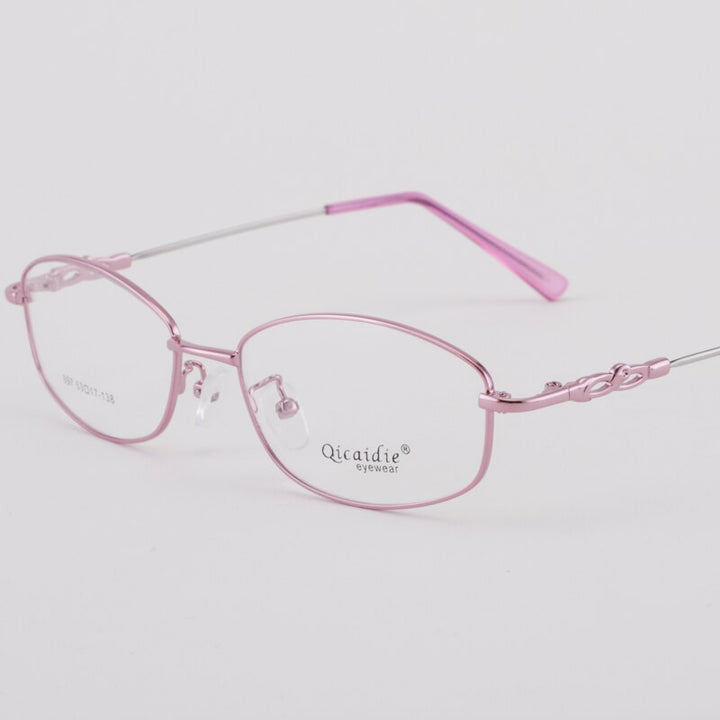 Women's Full Rim Memory Alloy Frame Eyeglasses 857 Full Rim Bclear Pink  