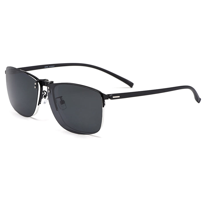 Men's Eyeglasses Clip On Sunglasses Square Ultralight Titanium Alloy S9341 Clip On Sunglasses Gmei Optical   