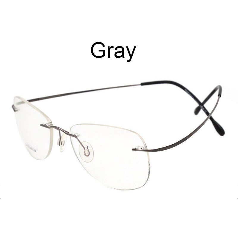 Hotochki Unisex Titanium Memory Alloy Rimless Frame Eyeglasses Rimless Hotochki gray  