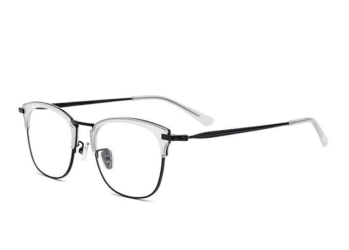 Women's Eyeglasses Cat Eye Acetate Metal Frame 802 Frame Brightzone Clear Black  