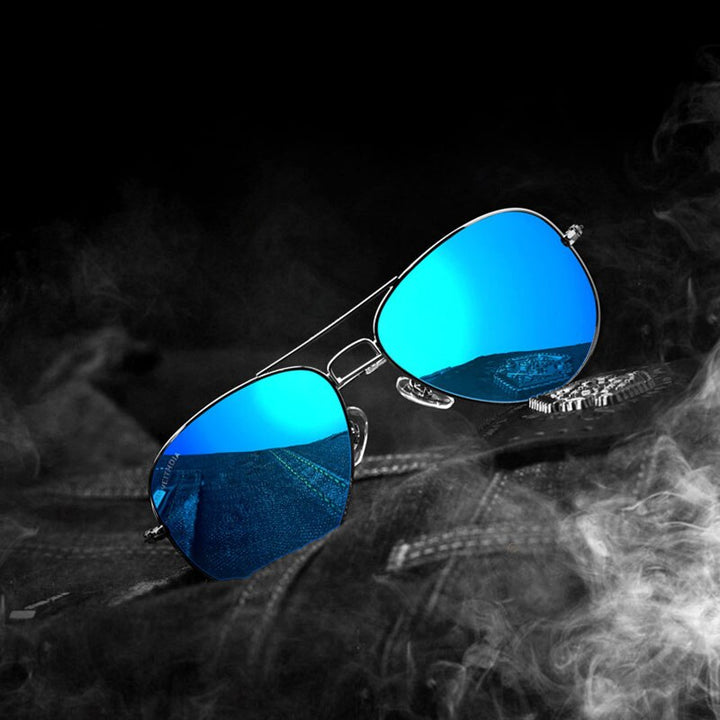 Men's Sunglasses Double Bridges Anti-Reflective Pilot Alloy 3026 Sunglasses Bclear   