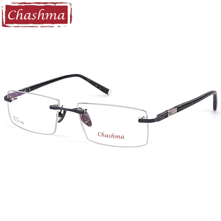 Chashma Ottica Men's Rimless Rectangle Titanium Alloy Eyeglasses 58103 Rimless Chashma Ottica   