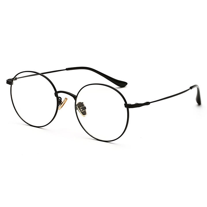 Hotochki Unisex Full Rim Round Alloy Frame Eyeglasses 77507 Full Rim Hotochki black  