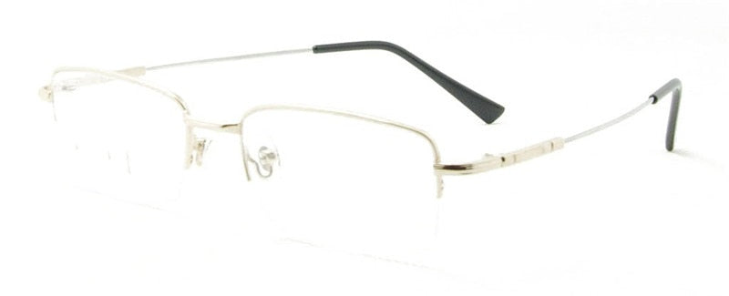 Brightzone Unisex Square Eyeglasses Semi Rim Alloy B8519 Semi Rim Brightzone gold  