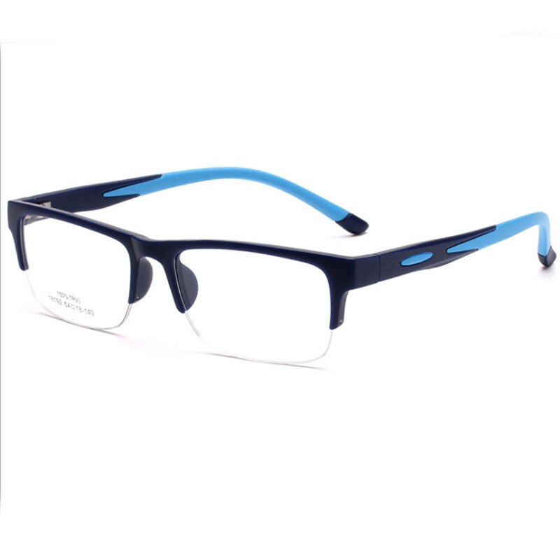 Hotochki Unisex Semi Rim TR-90 Resin Square Frame Eyeglasses 18192 Semi Rim Hotochki LightBLue  
