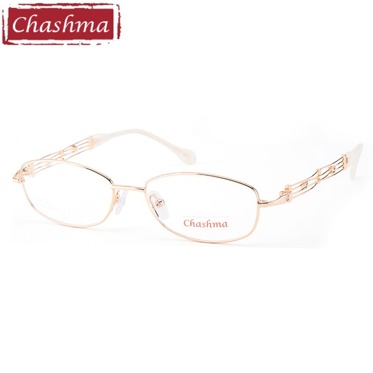 Chashma Ottica Women's Full Rim Oval Alloy Eyeglasses 2528 Full Rim Chashma Ottica Gold  