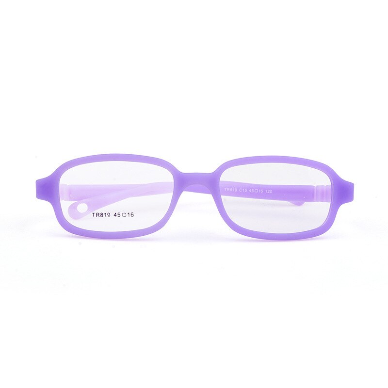 Unisex Children's Rectangular Round Eyeglasses Tr819-4516 Frame Brightzone C15 purple  