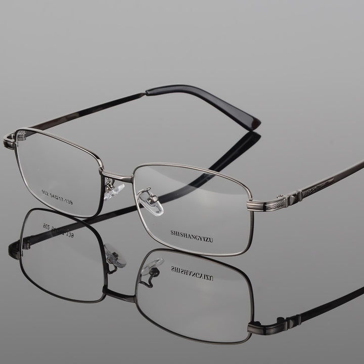 Men's Full Rim Eyeglasses Gold Plated Frame S902 Full Rim Bclear gray  