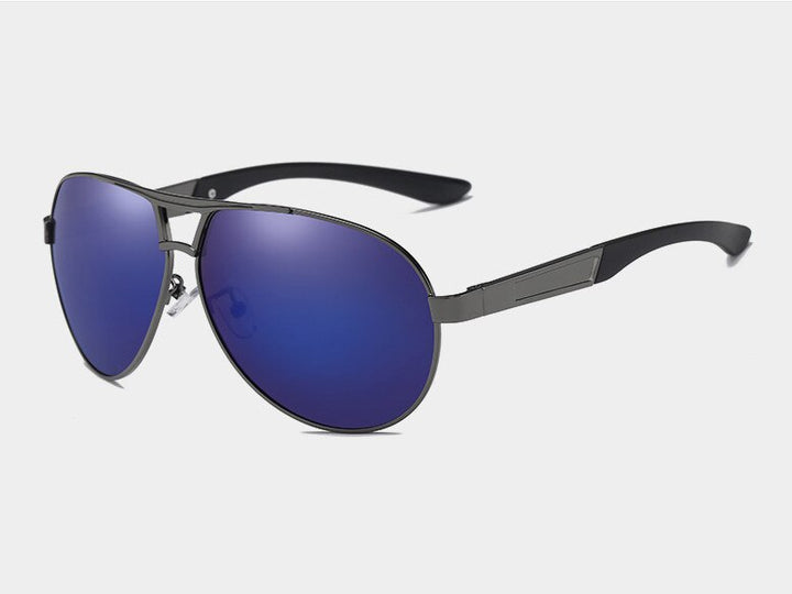 Men's Sunglasses Polarized Frame Alloy Tac P8013 Sunglasses Brightzone Gungrey Blue  