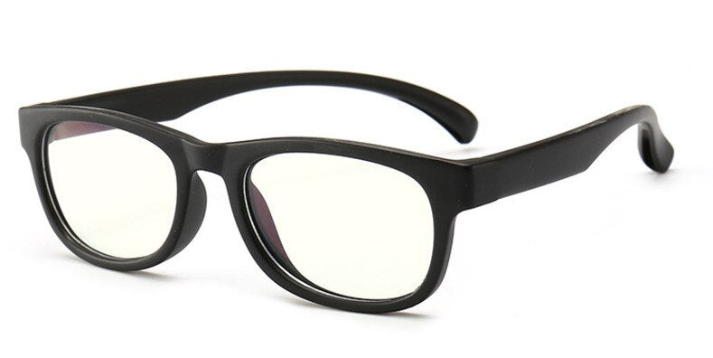 Unisex Ultraviolet Anti Blue Light Tr90 Round Eyeglasses Plastic Titanium Frame Anti Blue Brightzone matte black  