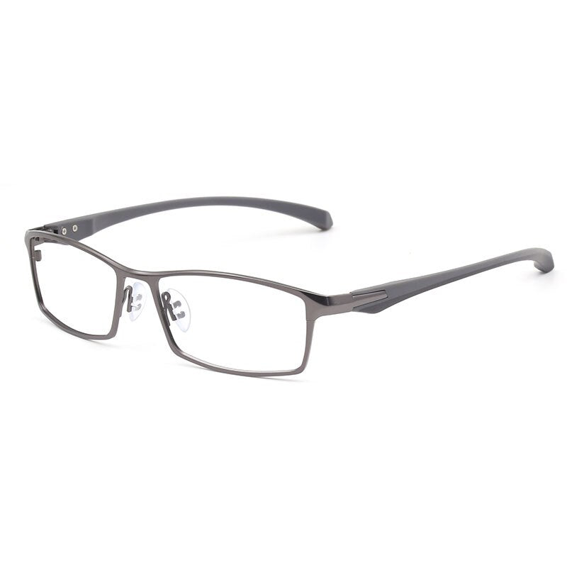 Hotochki Men's Full Rim IP Electronic Plated Alloy Metal Frame Eyeglasses Full Rim Hotochki gray  