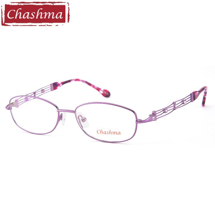 Chashma Ottica Women's Full Rim Oval Alloy Eyeglasses 2528 Full Rim Chashma Ottica Purple  