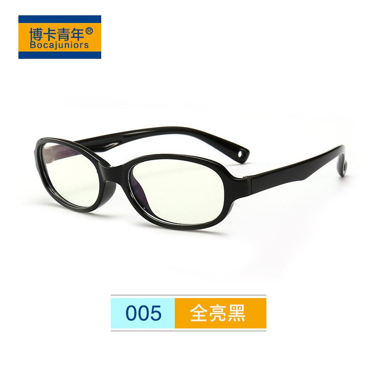 Unisex Children's Anti Blue Light Eyeglasses Silica Gel Frame Anti Blue Brightzone Bright black  