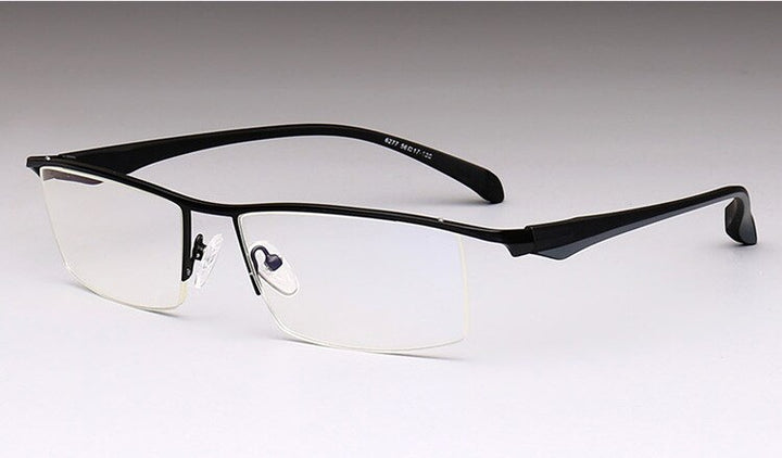 Men's Anti Blue Light Half Rim Eyeglasses Titanium Acetate Frames Semi Rim Brightzone   