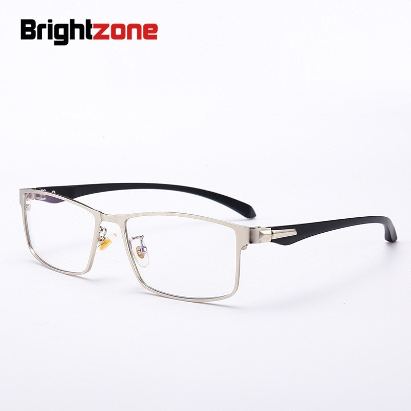 Men's Anti Blue Light Lens Square Alloy Full Frame Eyeglasses Th0010 Anti Blue Brightzone   