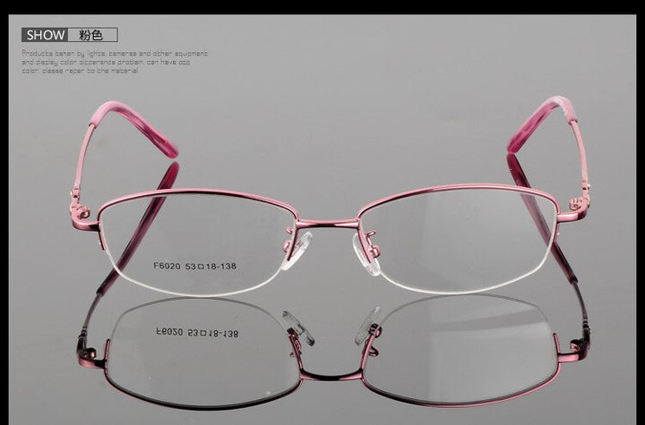 Women's Half Frame Eyeglasses Alloy Frame Sf6020 Frame Bclear   