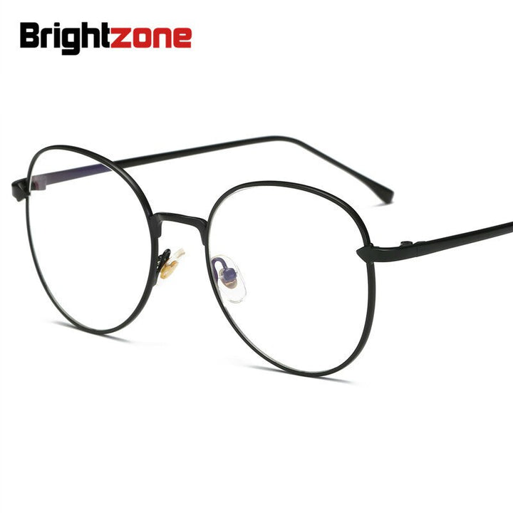 Unisex Eyeglasses Anti Blue Light Round Aluminum 26g Anti Blue Brightzone   