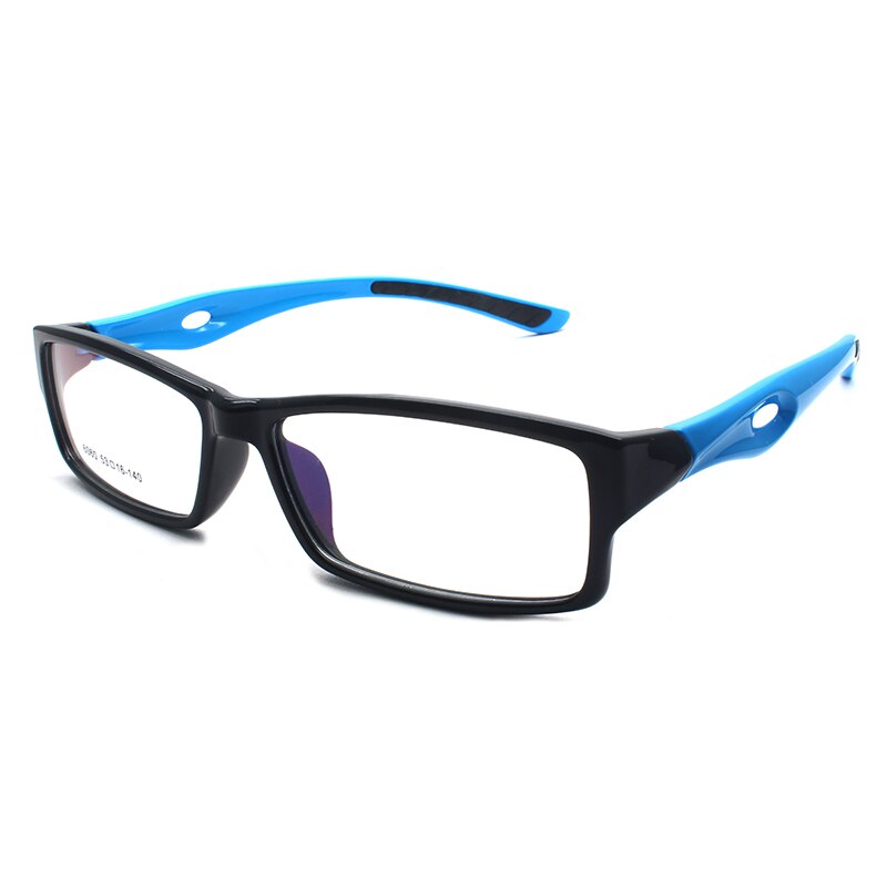 Unisex Sports Plastic Titanium Frame Eyeglasses 6060 Sport Eyewear Bclear Black B  