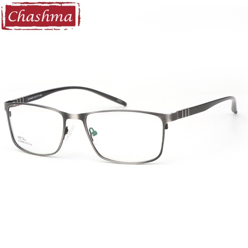 Chashma Ottica Men's Full Rim Large Square Tr 90 Alloy Eyeglasses 54005 Full Rim Chashma Ottica Gray  