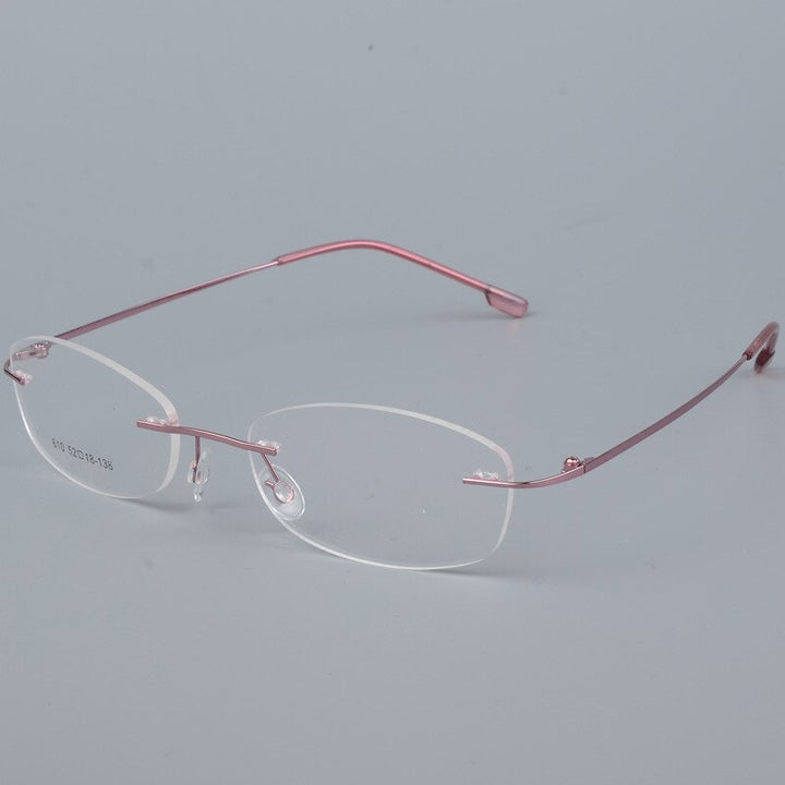 Women's Rimless Eyeglasses Titanium Alloy Frame Sj610 Rimless Bclear Pink  