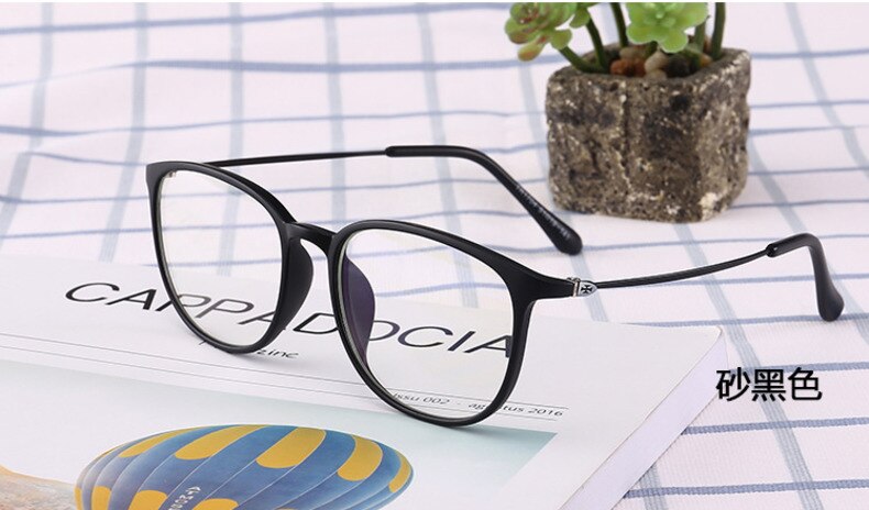 Unisex Adult Anti Blue Light Eyeglasses Square Acetate Frame Anti Blue Brightzone Sand Black  