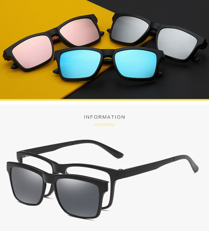 Reven Jate 2202 Polarized Night Vision Sunglasses Clip-On Magnetic Connection For Men And Women Sunwear Polarize Sunglasses Reven Jate   