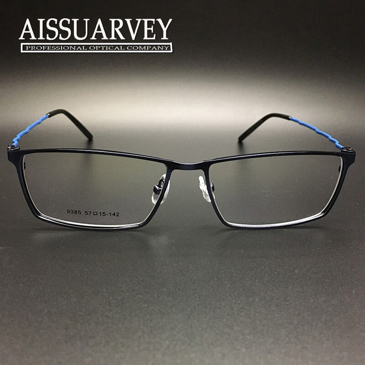 Men's Eyeglasses Square Alloy 16g Frame 9385 Frame Bolluzzy Blue  