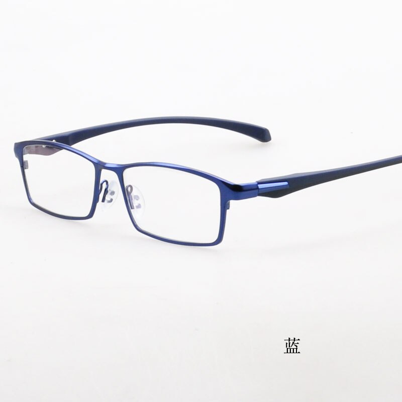 Men's Titanium Alloy Frame Half/Full Rim Eyeglasses 9064 9065 Full Rim Bclear Full frame Blue  