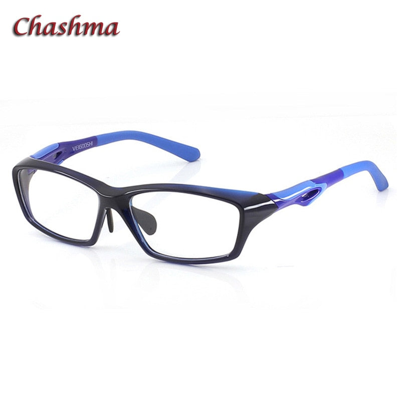 Chashma Ochki Unisex Full Rim Square Tr 90 Titanium Sport Eyeglasses 8021 Sport Eyewear Chashma Ochki Blue  