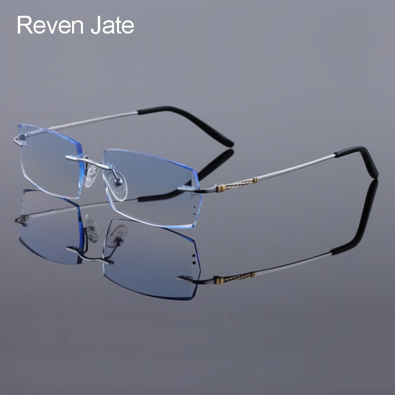 Reven Jate Men's Rimless Rectangle Titanium Eyeglasses 8036 Rimless Reven Jate   