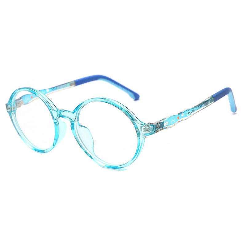 Unisex Children's Anti Blue Light Plastic Titanium Frame Eyeglasses Anti Blue Brightzone Blue  