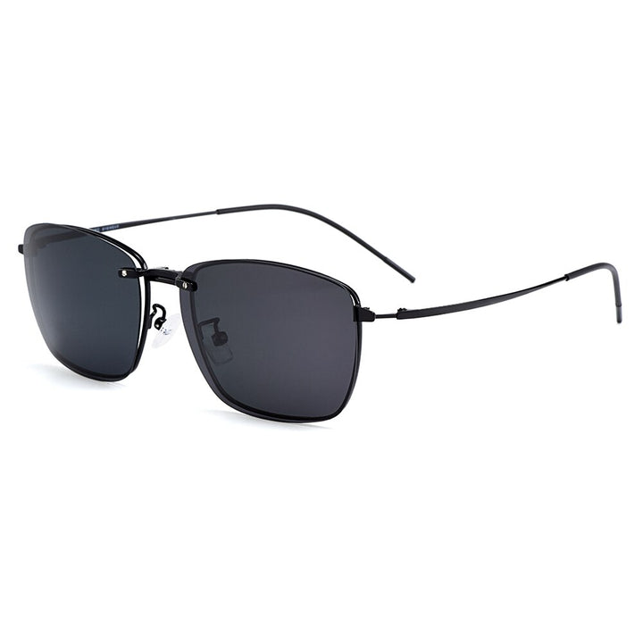 Men's Eyeglasses Clip On Sunglasses Square Titanium Alloy S9335 Clip On Sunglasses Gmei Optical C4  