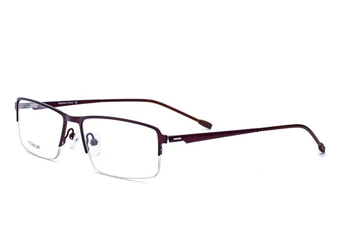 Unisex Eyeglasses Metal Spectacle Frame Titanium Alloy Frame Brightzone Coffee  