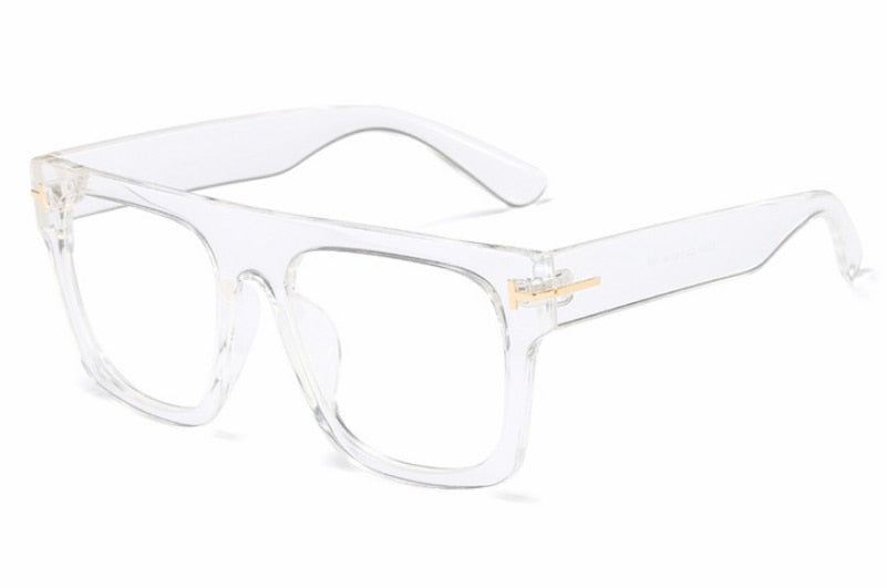 CCSpace Unisex Full Rim Square Resin Titanium Frame Eyeglasses 45718 Full Rim CCspace C7 clear  